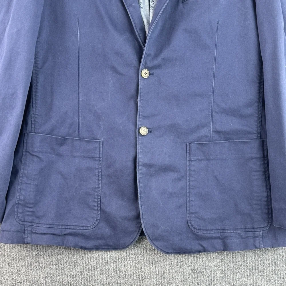 Tommy Bahama Cotton Sport Coat Mens XXL Blue Half Lined Blazer Travel Vacation